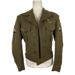 VTG Kravitz Clothing U.S. Army Infantry 100% Wool OD Jacket Made 1948 Size 34R